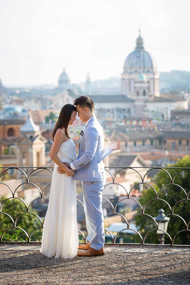 Posing at before the spectacular view of the roman city from above