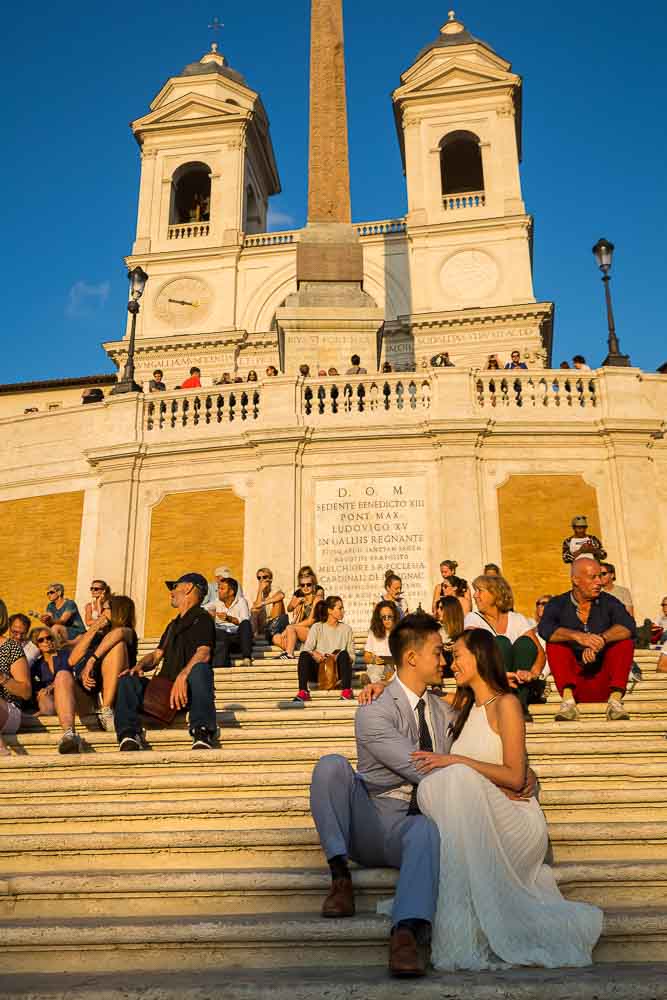 Sitting down on the Spanish steps