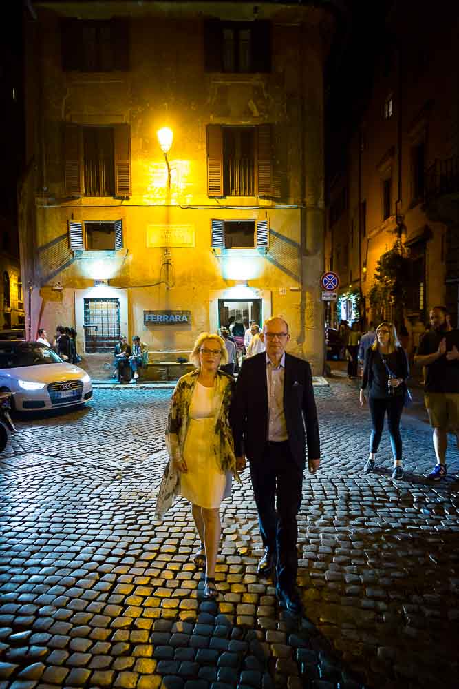 Walking in the streets of Rome Trastevere quarter