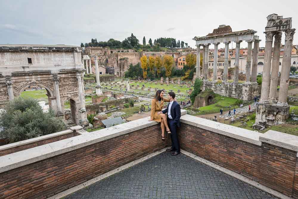 In the corner of the world image. Engagement session at the Roman Forum