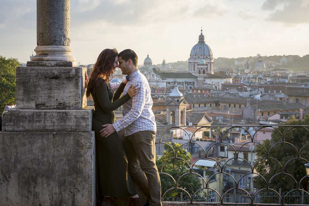 Engaged in Rome during a photo session