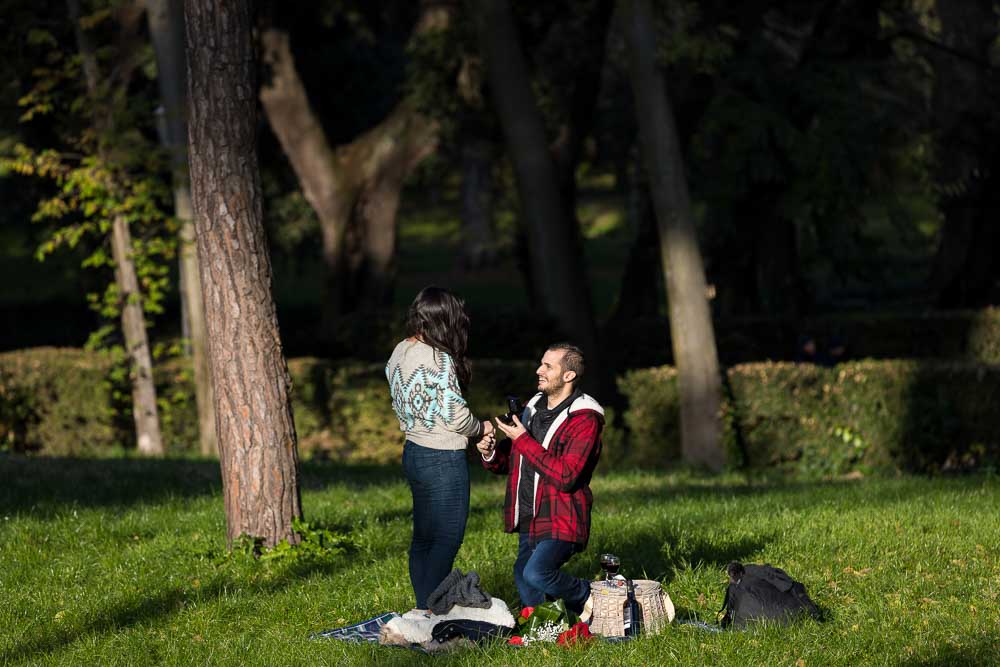 Asking the big question in a green roman park setting