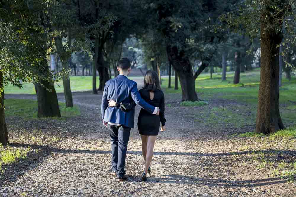 Walking together in the woods