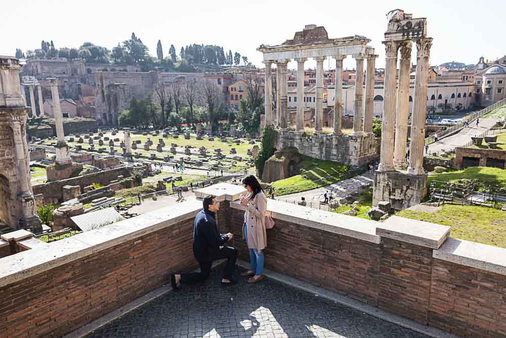 Rome Wedding Marriage Proposal taking place at the Roman Forum