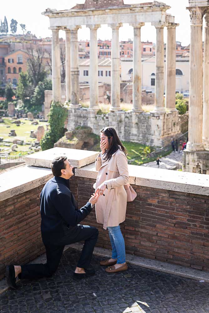 Proposing marriage at the Roman Forum