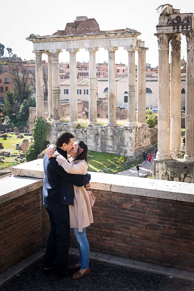 She said yes. Image of couple kissing