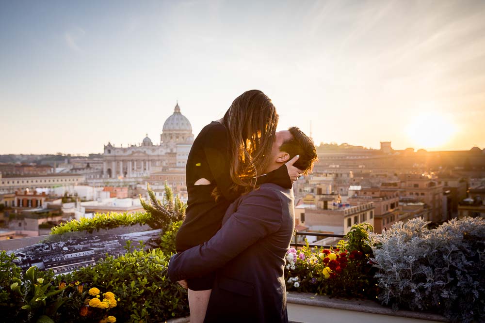 Lifting up in the air. In love in Rome Italy
