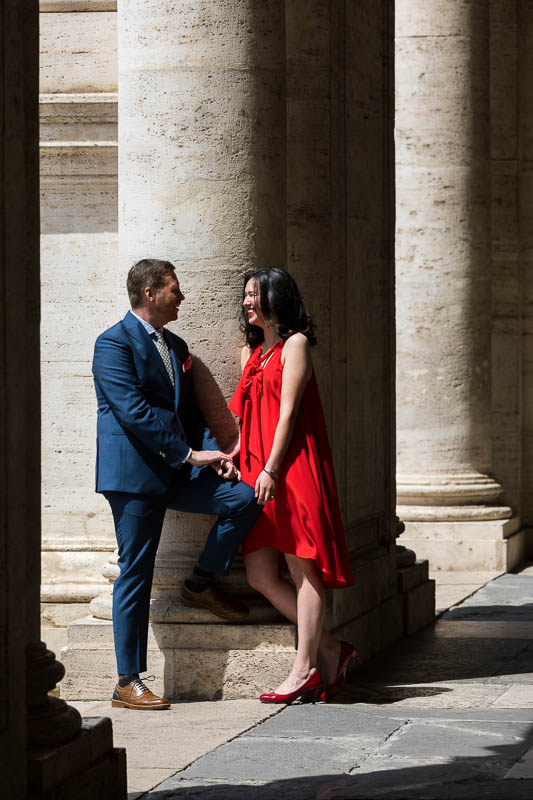 Portrait under column light