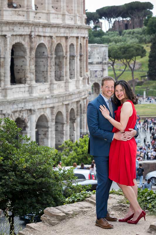 Portrait picture together before the Colosseum