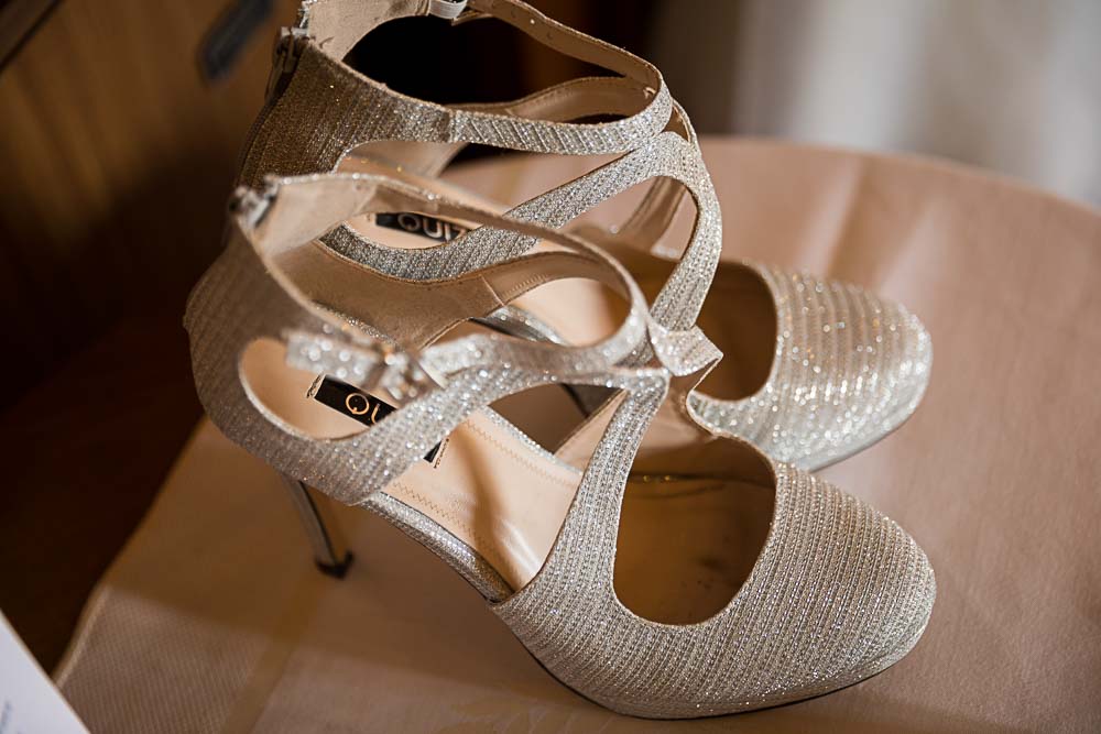 Bridal shoes close up