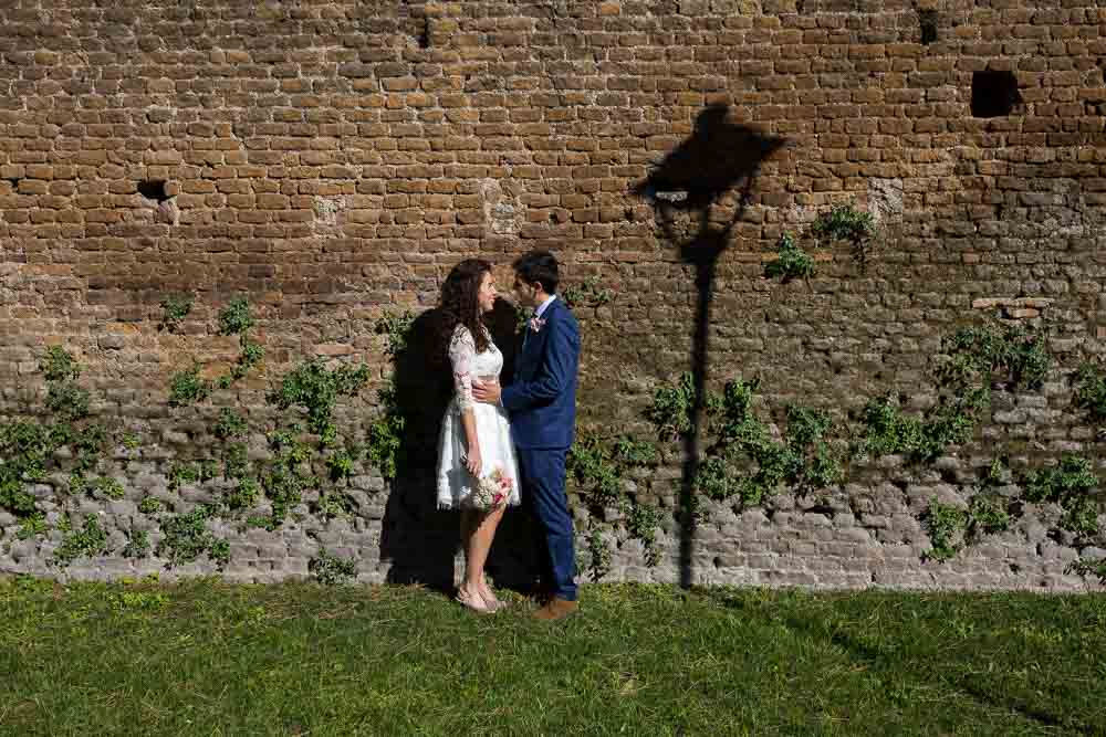 Sun setting light shadow on the wall matrimonial imagery