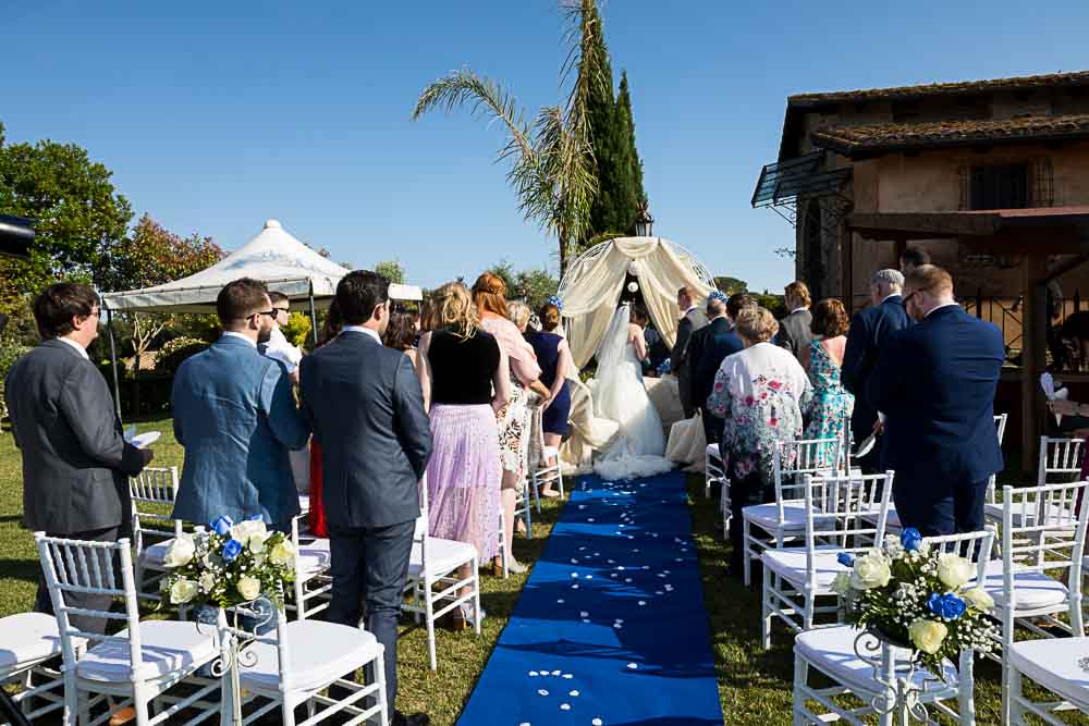 The wedding venue gathering with guests