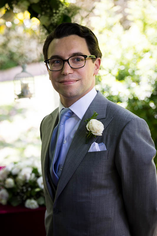 Groom portrait waiting by the altar