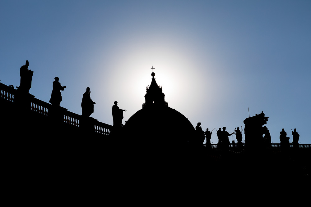 The cathedral in silhouette