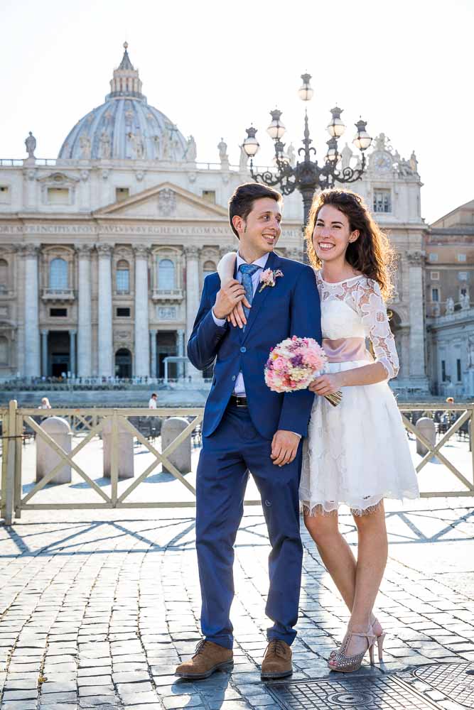 Wedding couple final portrait picture in the square