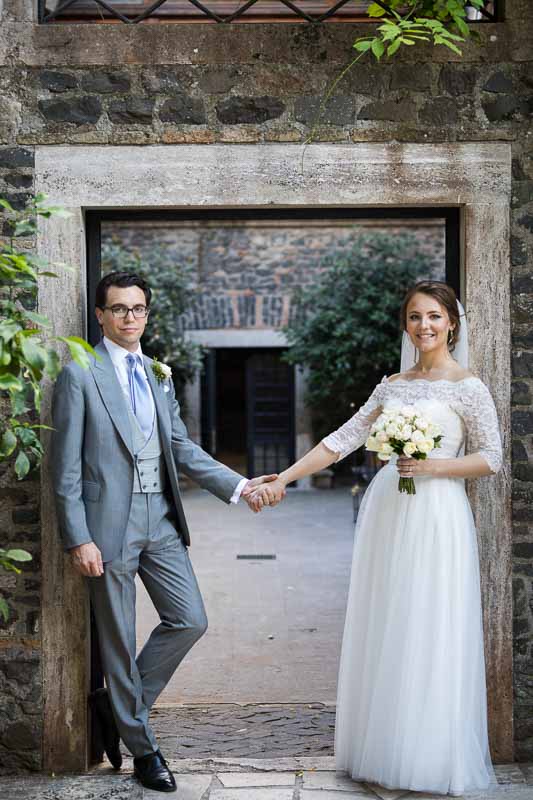 Just married in the roman countryside