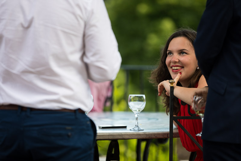 Casual imagery of the guests relaxing at the reception