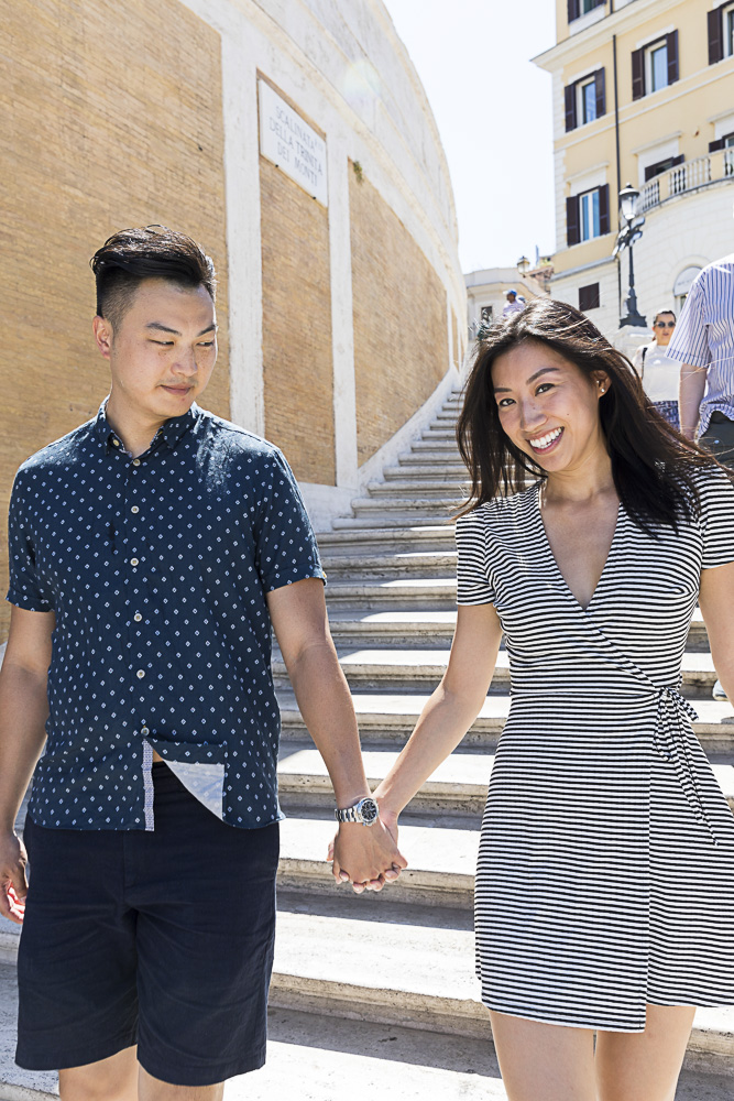 Walking down the spanish steps