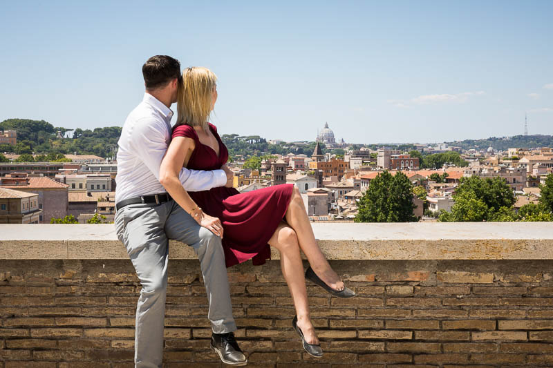 Overlooking the scenic view of Rome from a terrace at the Orange gardens