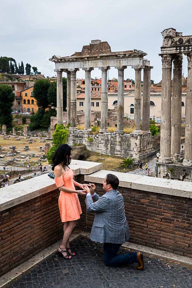 Putting on the engagement ring