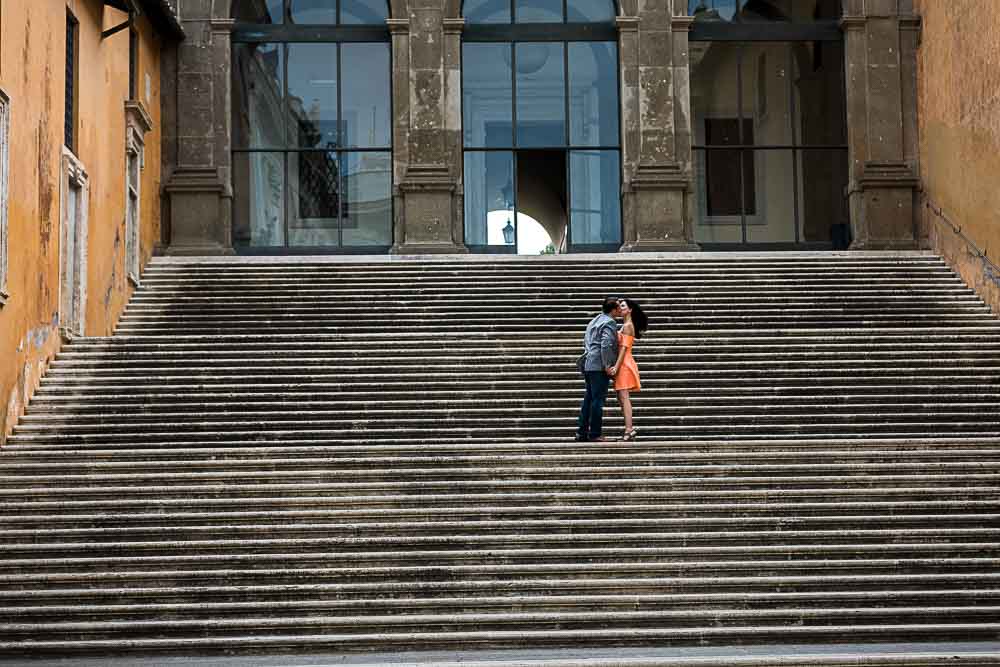 Standing together on the Capitoline staircase