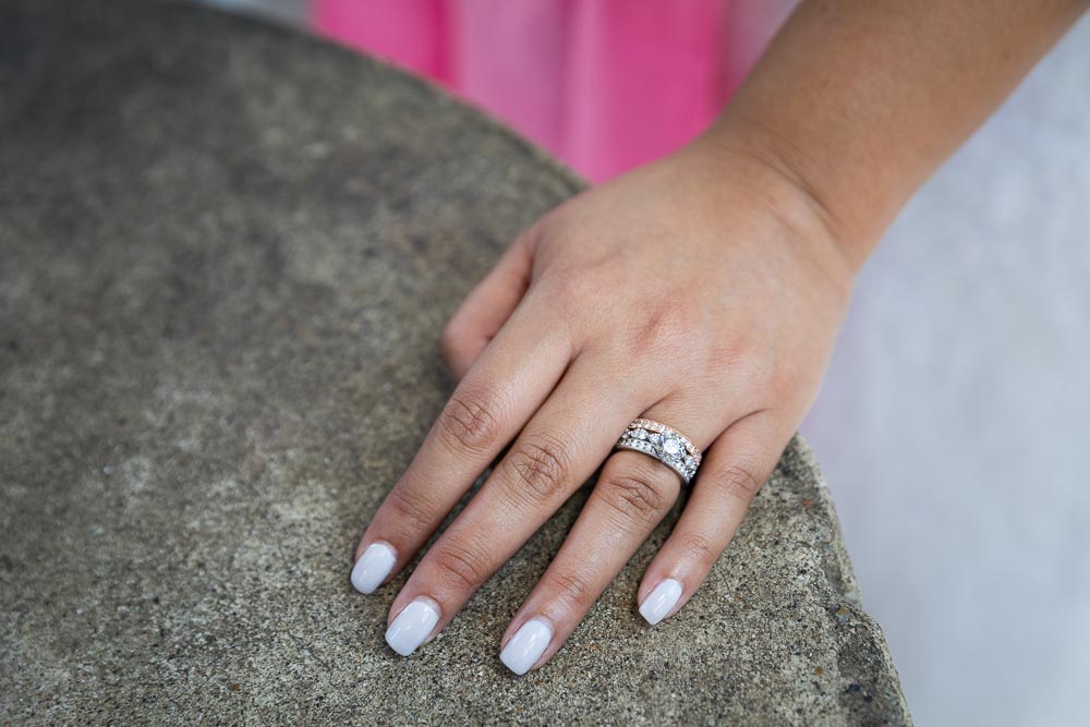 Wedding ring on bride's hand