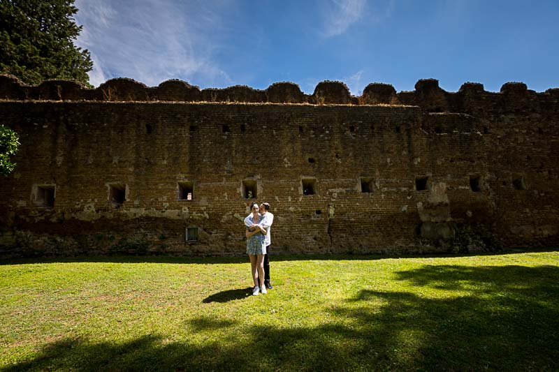 Picture in the park among green grass and blue sky