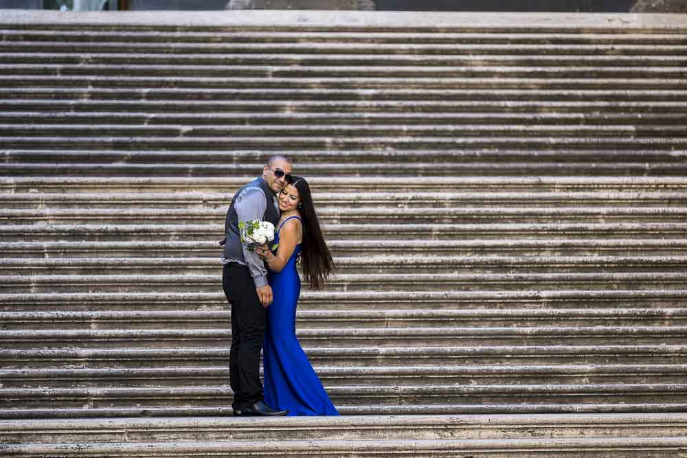 Posed picture together on a large staircase