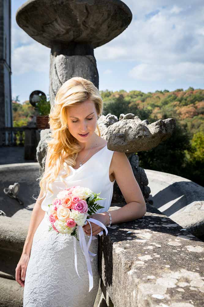 Bridal portrait in the outside courtyard