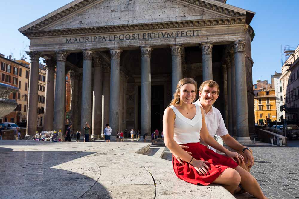 Sitting down portrait at the Pantheon