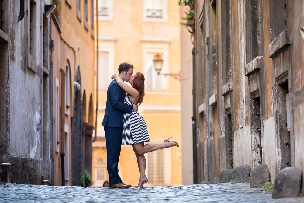 Cobble stone streets perfect to take engagement images in celebration