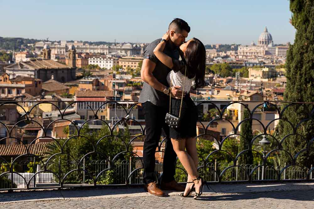 Couple overlooking the roman rooftops