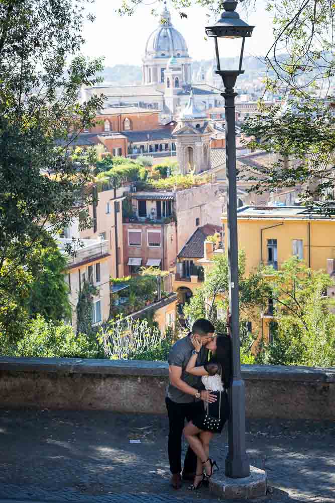 Engagement photo shoot over rooftops