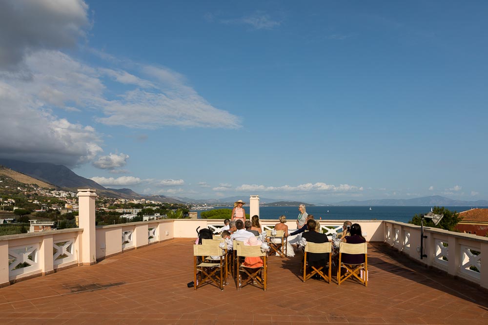 Rooftop terrace view over Gaeta Italy