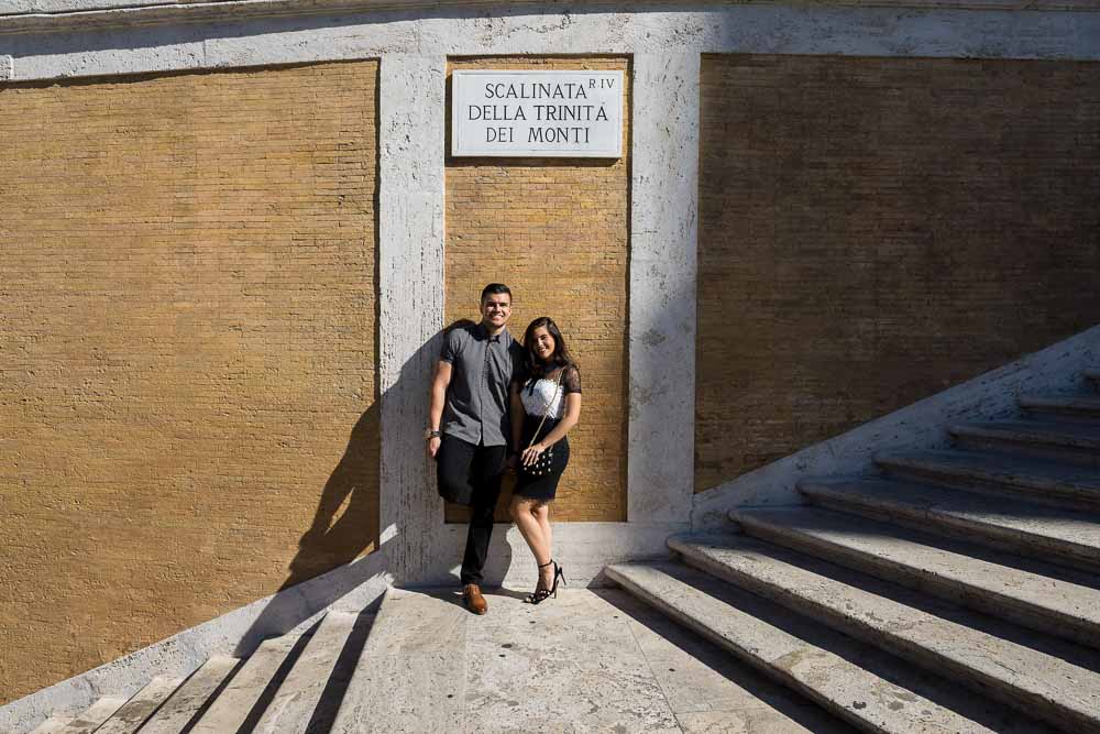 Engaged in Rome Italy