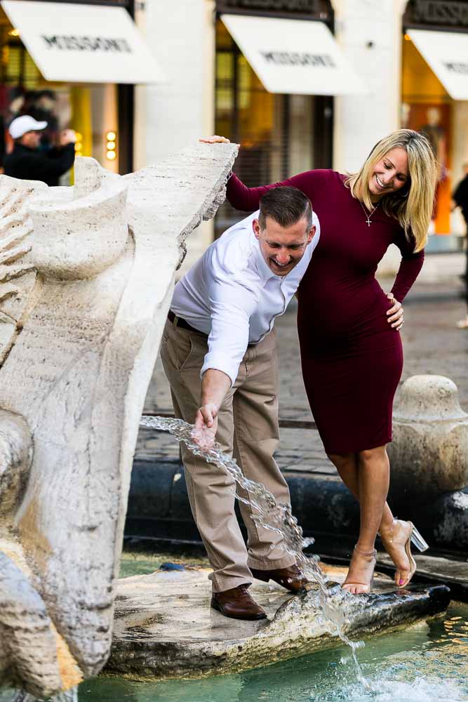 Being together in Rome by the Barcaccia water fountain