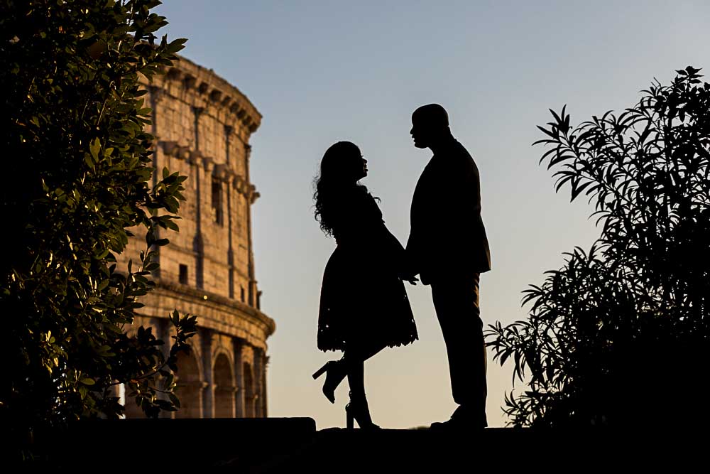 Posing together during a couple photo session in Rome