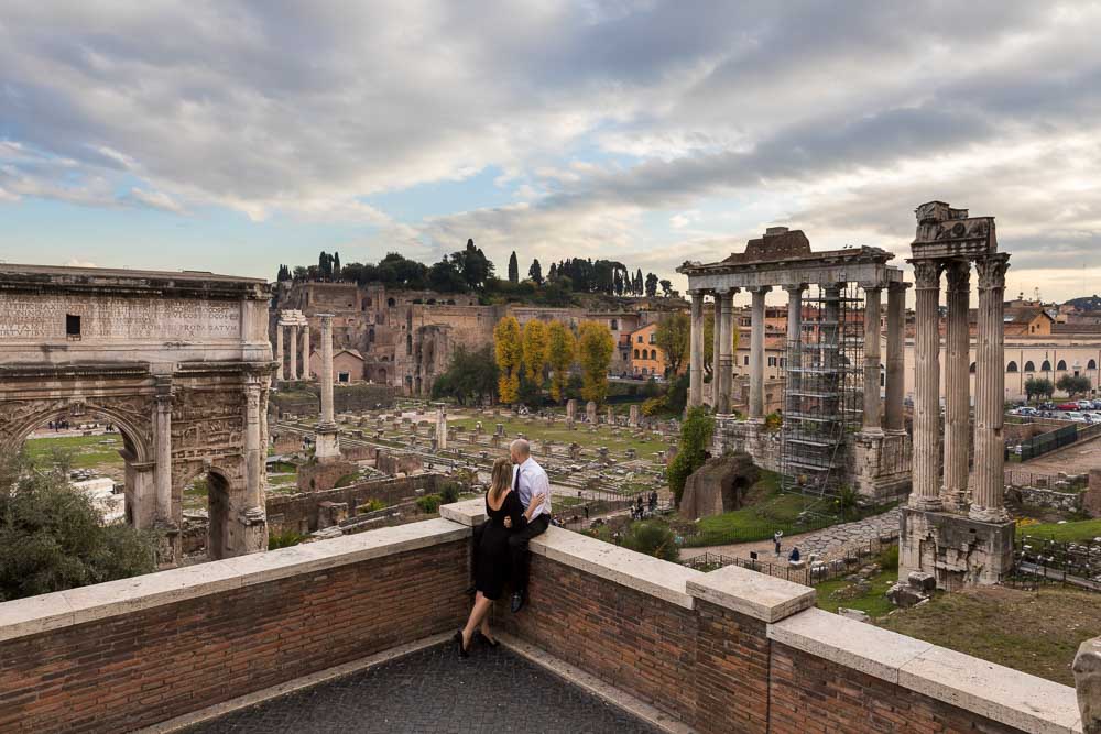 In love in Rome by the ancient forum