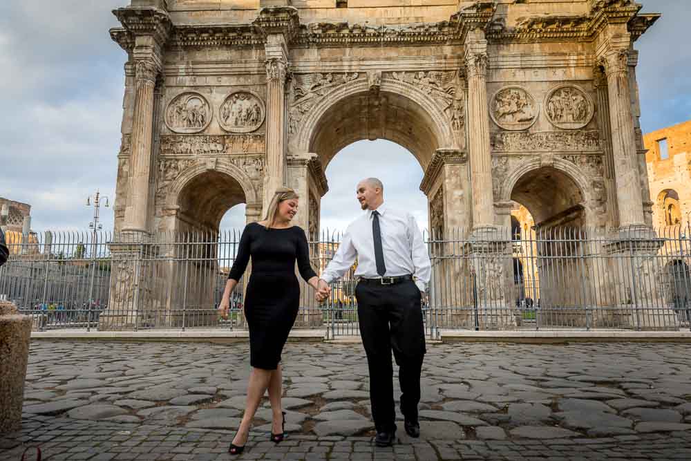 Walking before the Constantine arch