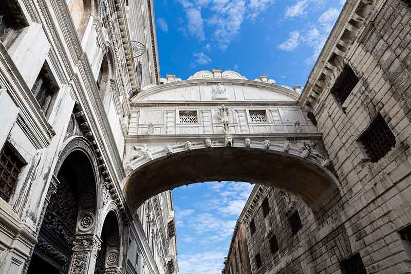 The bridge of Sighs in Venice Italy