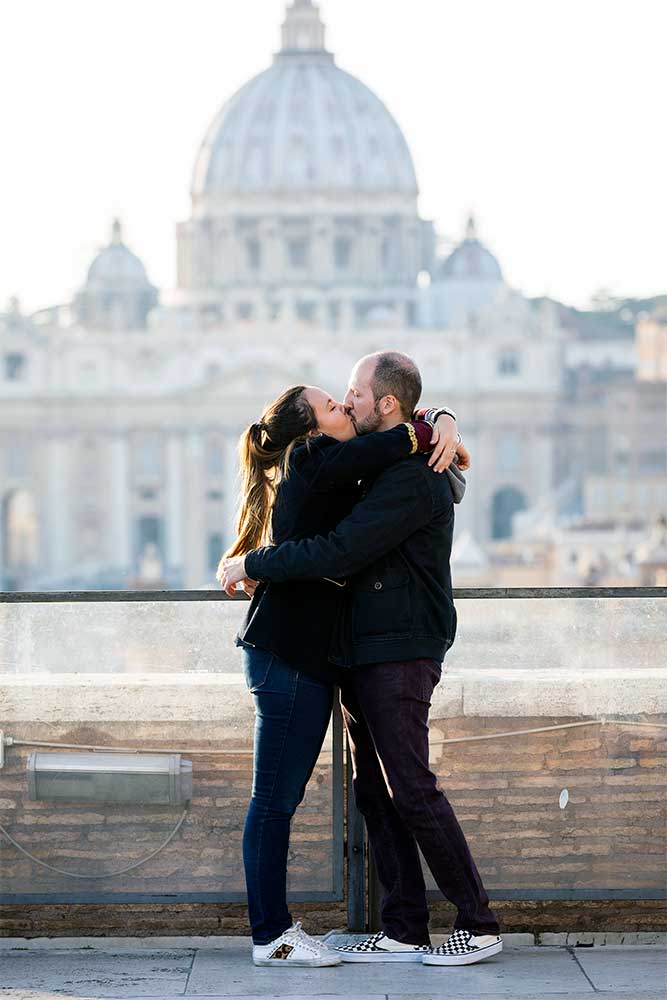 The faithful yes following a wedding proposal in Rome