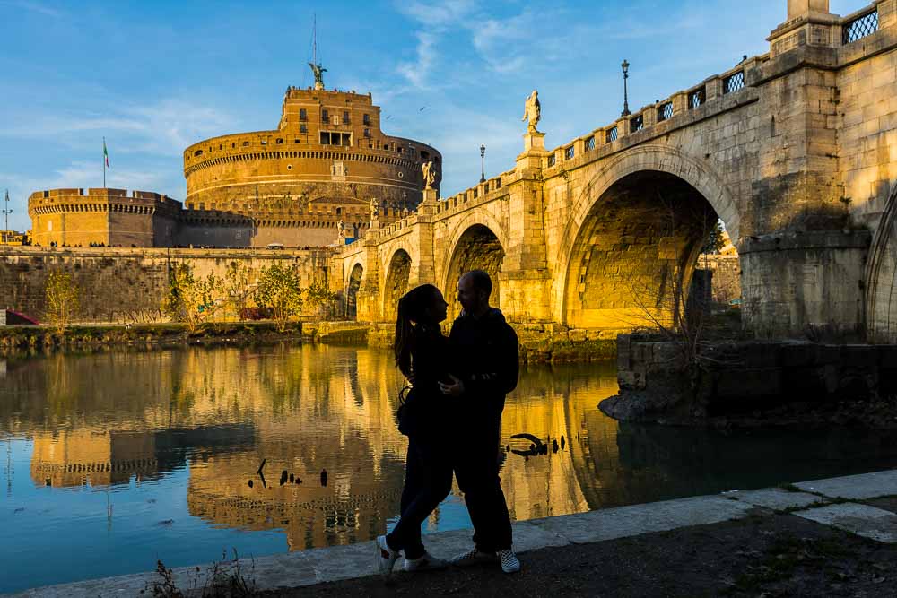 Final picture portrait. Silhouette image by the Tiber river