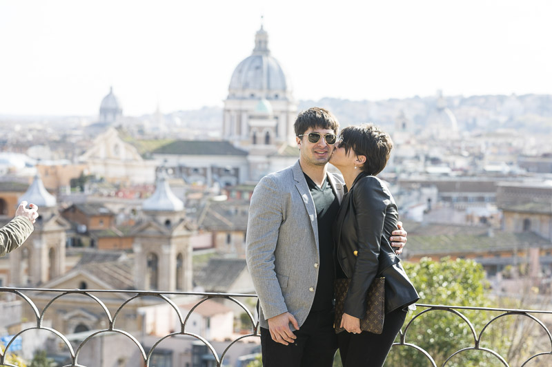 Just engaged in Rome engagement photography session in Italy