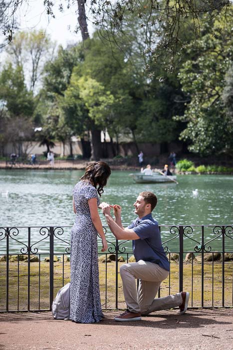 Putting the engagement ring on