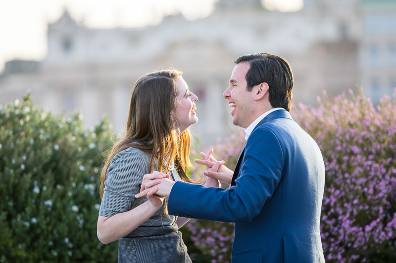 Couple closeup after the faithful yes