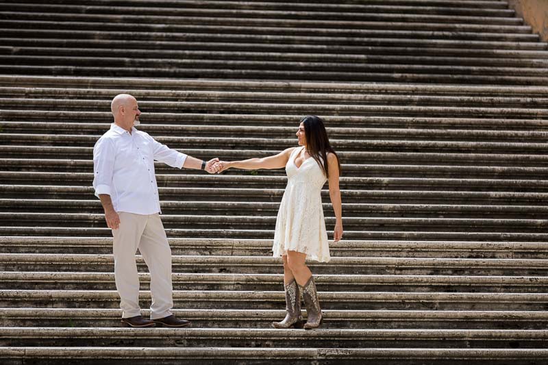 Standing on the staircase of Piazza del Campidoglio