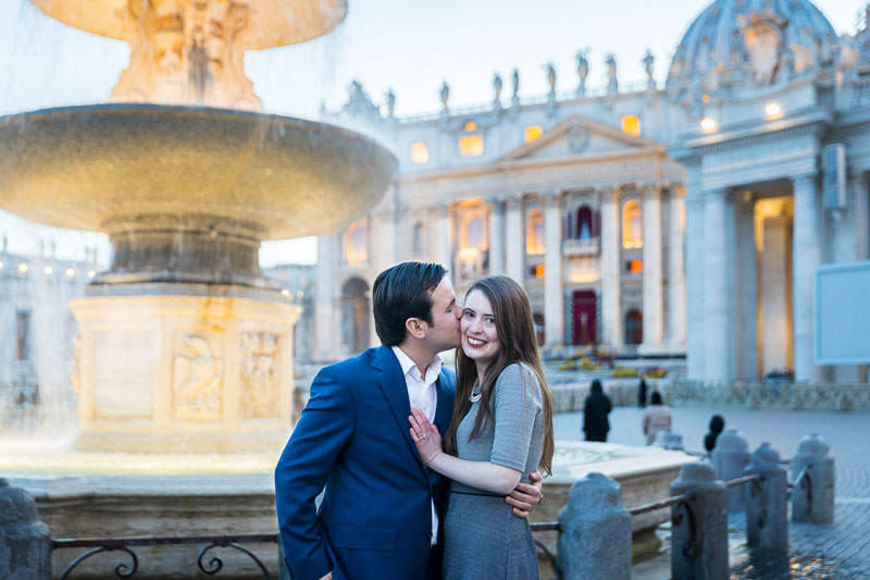 Engagement photo session in S. Peter's square