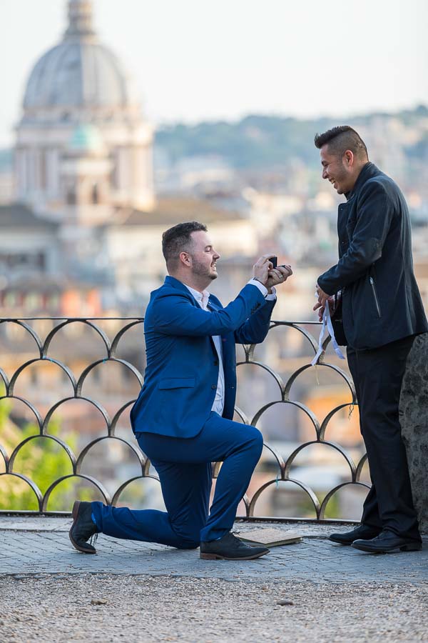 Gay couple wedding proposal in Rome Italy