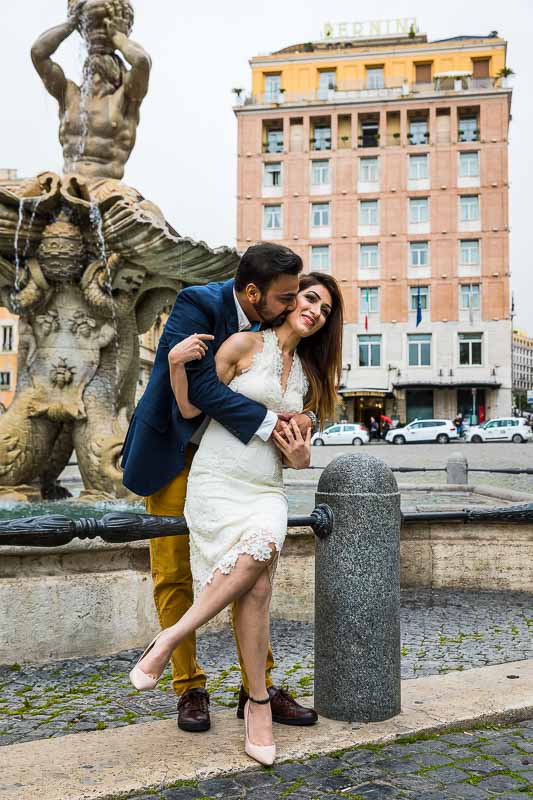 Couple portrait photo taken at Piazza Bernini