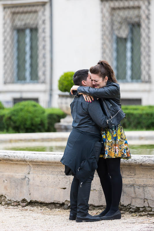 Joy and happiness after accepting the wedding proposal